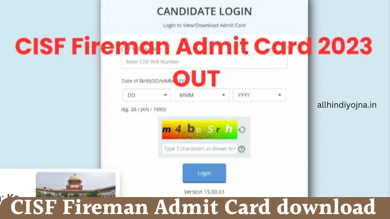 CISF Fireman Admit Card